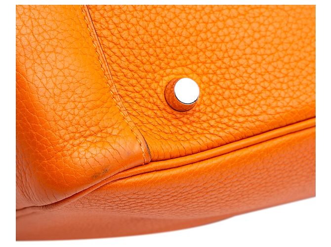 Hermès Arancione Clemence Lindy 34 - vista 9