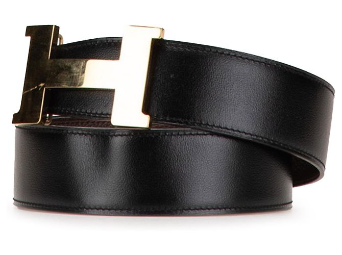 Cinturón reversible Constance H de cuero negro Hermès - vista 2