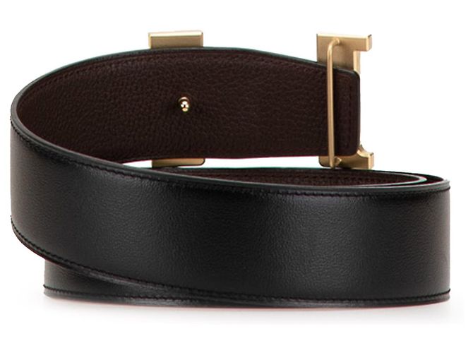 Cinturón reversible Constance H de cuero negro Hermès - vista 3