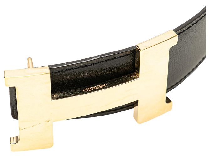 Cinturón reversible Constance H de cuero negro Hermès - vista 4