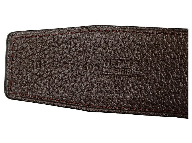 Cinturón reversible Constance H de cuero negro Hermès - vista 5