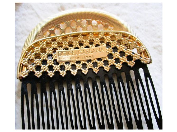 Magnifico prezioso pettine fermacapelli DOLCE & GABBANA D'oro - vista 10