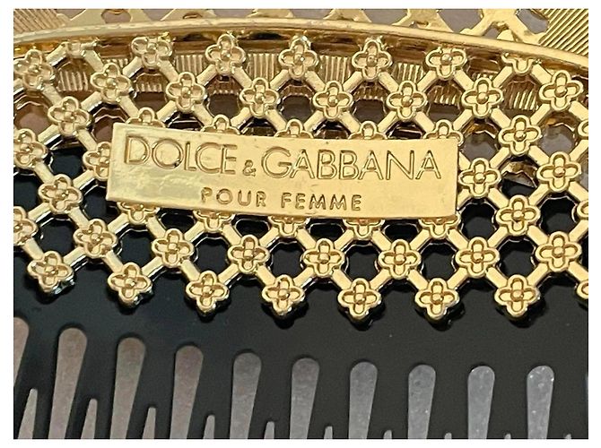 Magnifico prezioso pettine fermacapelli DOLCE & GABBANA D'oro - vista 2