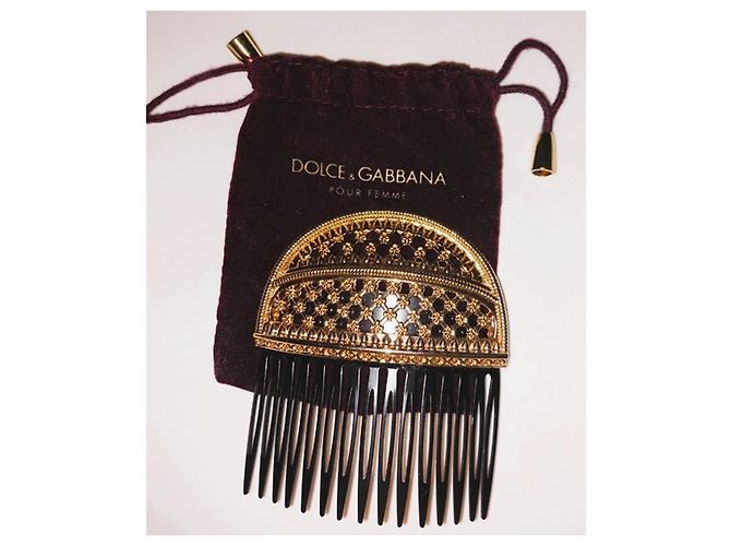 Magnifico prezioso pettine fermacapelli DOLCE & GABBANA D'oro - vista 8