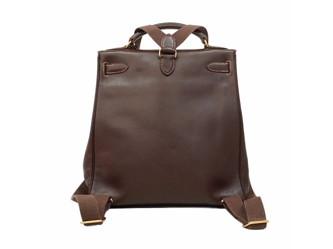 Hermès Zaino Hermes Kelly Ad GM Veau Gulliver Marrone - vista 13