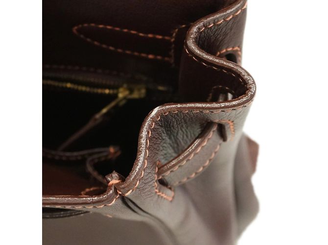 Hermès Zaino Hermes Kelly Ad GM Veau Gulliver Marrone - vista 8