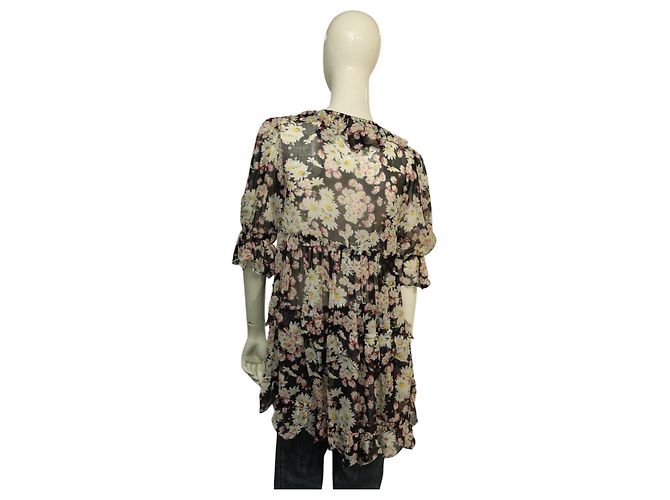 Blumarine Seidenoberteil mit Blumenmuster und Rüschen Mehrfarben - Ansicht 2
