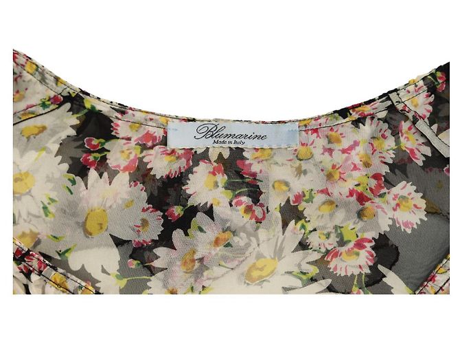 Blumarine Seidenoberteil mit Blumenmuster und Rüschen Mehrfarben - Ansicht 3
