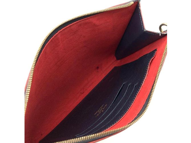 Pochette Melanie MM de Louis Vuitton Rouge Bleu Marine - vue 8