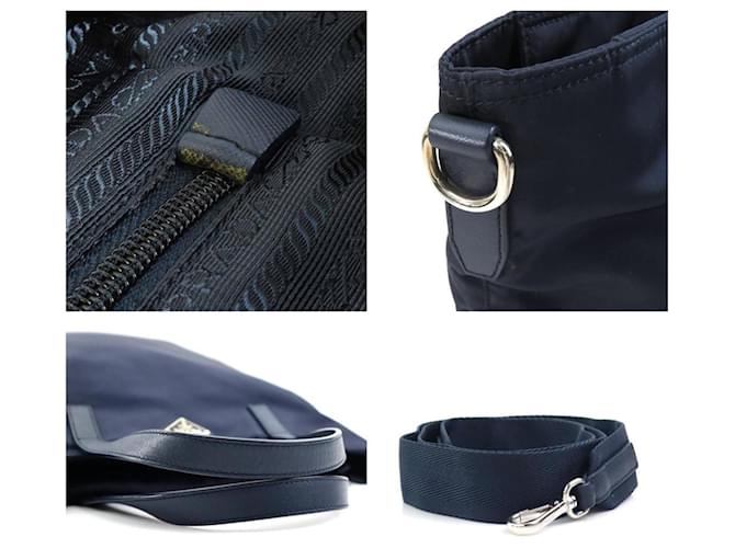 Borsa a mano e borsa a spalla Prada blu navy - vista 4