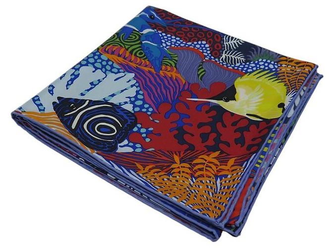 Hermès NUEVO BUFANDA HERMES BAJO LAS OLAS ALICE SHIRLEY 90 SEDA Multicolor - vista 10