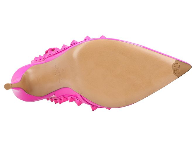 Valentino Garavani Pumps Caged Rockstud Valentino Rosa - vista 4