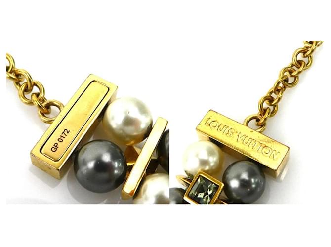 Bracciale charm Louis Vuitton Marrone D'oro Bianco sporco - vista 5