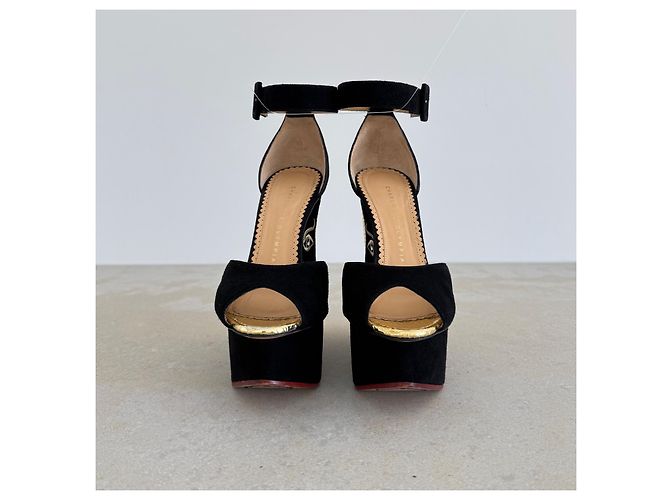Sandali Two-Faced di Charlotte Olympia Nero D'oro - vista 4