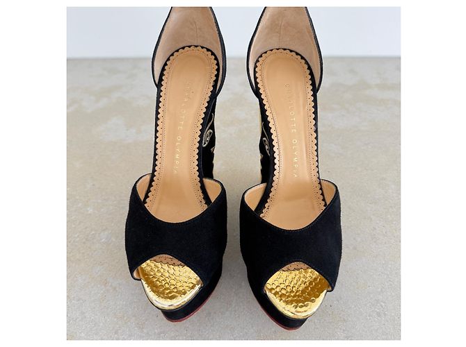 Sandali Two-Faced di Charlotte Olympia Nero D'oro - vista 5