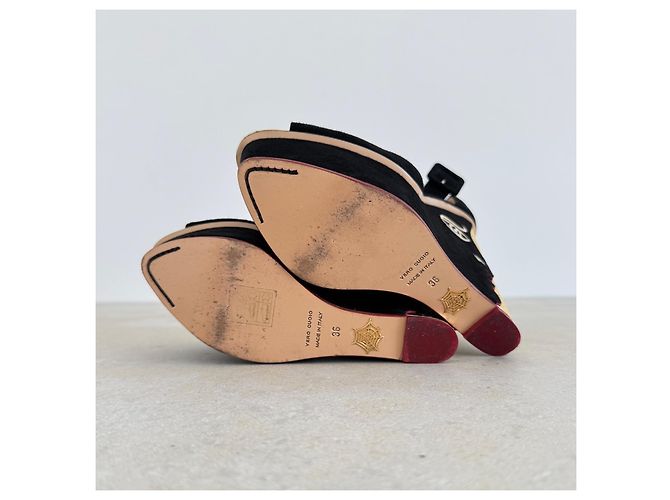 Sandali Two-Faced di Charlotte Olympia Nero D'oro - vista 7