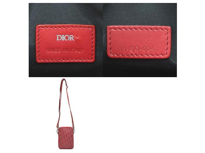 Borsa a spalla in pelle rossa Christian Dior Rosso - vista 5