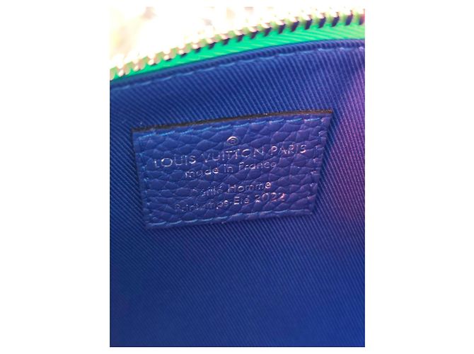 Louis Vuitton Keepall XS in pelle di struzzo verde blu scuro - vista 4