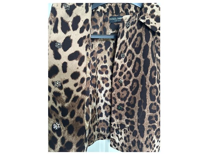 Chaquetas Dolce & Gabbana Marrón Estampado de leopardo - vista 3