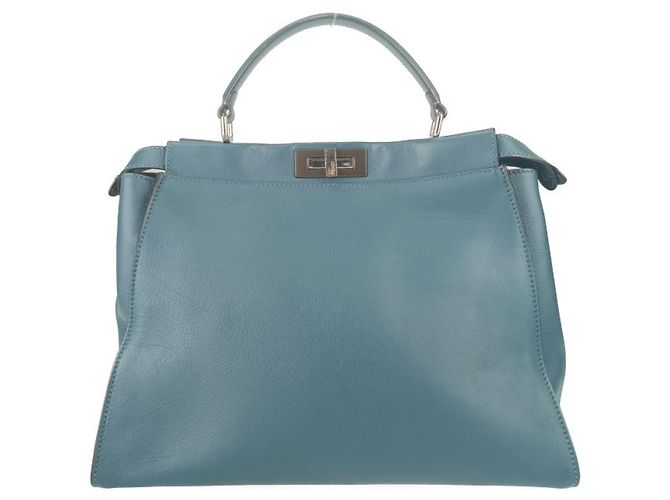 Fendi Peekaboo Große Tote-Tasche Blau - Ansicht 3