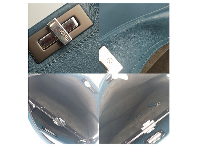 Fendi Peekaboo Große Tote-Tasche Blau - Ansicht 7