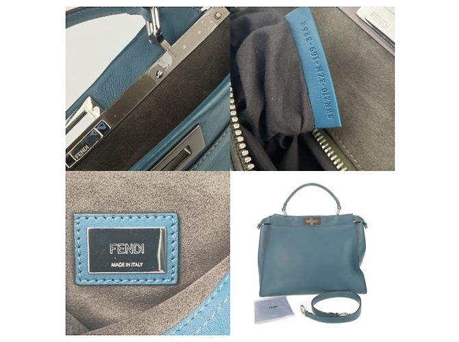 Fendi Peekaboo Große Tote-Tasche Blau - Ansicht 8