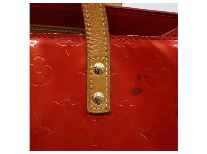 LOUIS VUITTON Monogram Vernis Reade PM Borsa a Mano Rossa M91088 LV Auth 120043 Rosso - vista 10