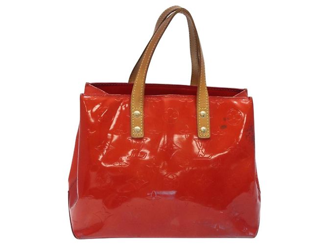 LOUIS VUITTON Monogram Vernis Reade PM Borsa a Mano Rossa M91088 LV Auth 120043 Rosso - vista 13