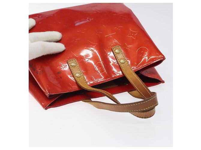 LOUIS VUITTON Monogram Vernis Reade PM Borsa a Mano Rossa M91088 LV Auth 120043 Rosso - vista 6