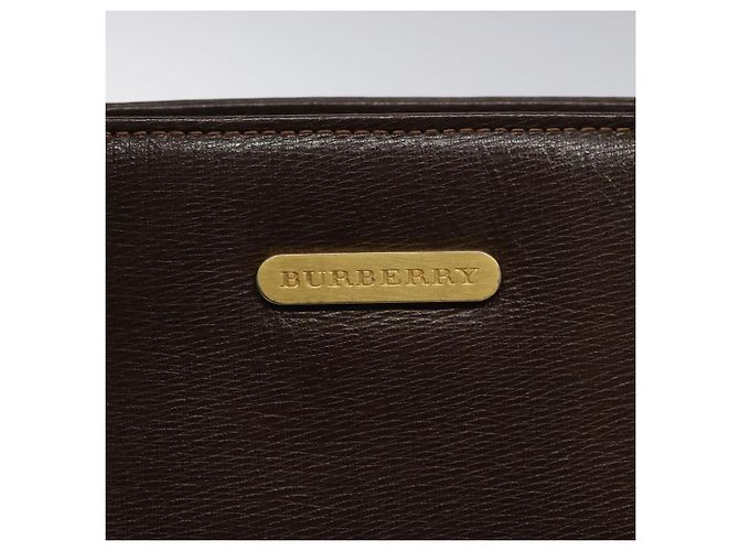 Borsa a mano BURBERRY in pelle marrone scuro con oro Auth BA1359 D'oro - vista 10