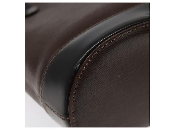 Borsa a mano BURBERRY in pelle marrone scuro con oro Auth BA1359 D'oro - vista 14