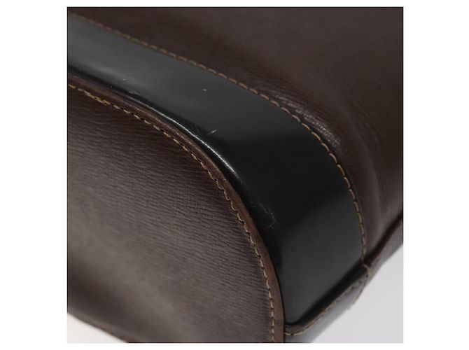 Borsa a mano BURBERRY in pelle marrone scuro con oro Auth BA1359 D'oro - vista 15