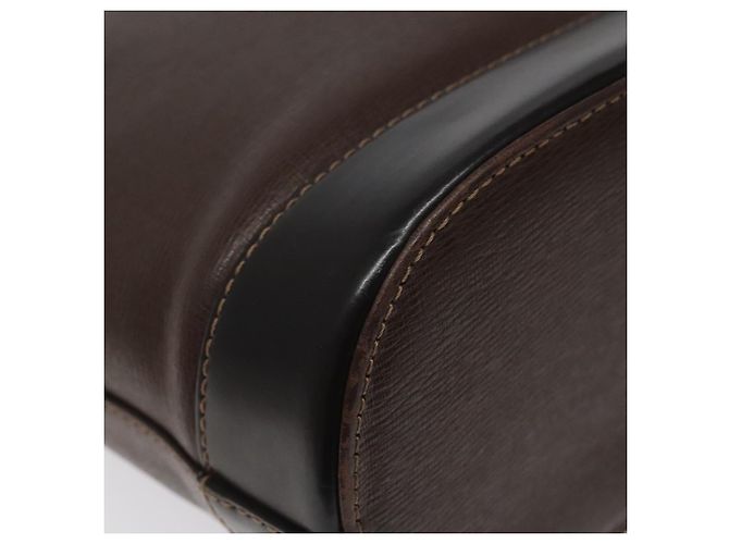 Borsa a mano BURBERRY in pelle marrone scuro con oro Auth BA1359 D'oro - vista 16