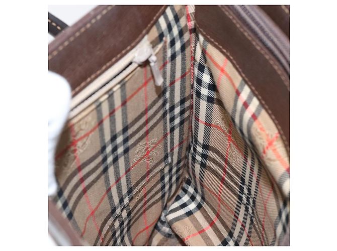 Borsa a mano BURBERRY in pelle marrone scuro con oro Auth BA1359 D'oro - vista 17