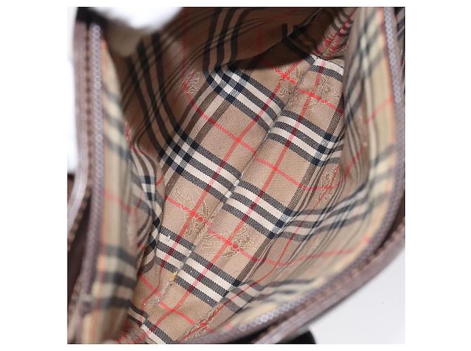 Borsa a mano BURBERRY in pelle marrone scuro con oro Auth BA1359 D'oro - vista 19