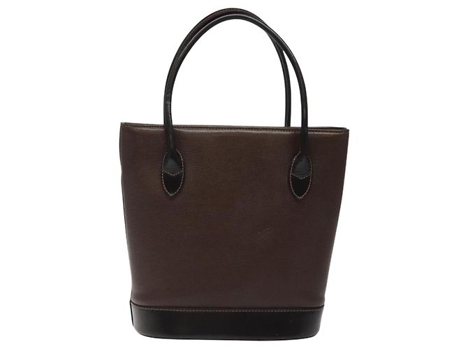 Borsa a mano BURBERRY in pelle marrone scuro con oro Auth BA1359 D'oro - vista 2
