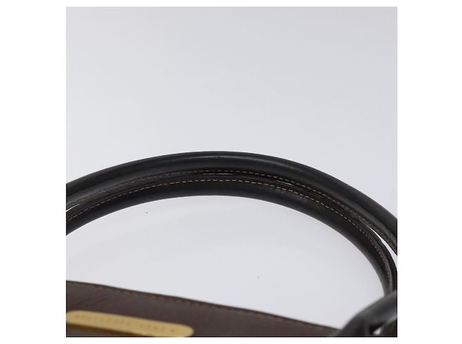 Borsa a mano BURBERRY in pelle marrone scuro con oro Auth BA1359 D'oro - vista 8