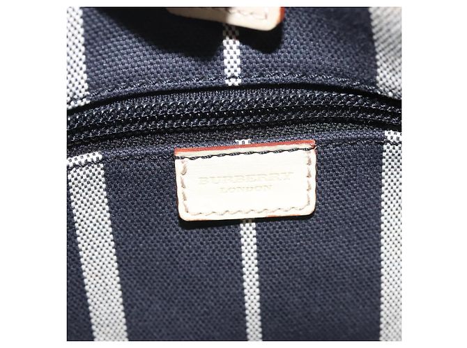 Bolso de Hombro Burberry de Lona Azul Marino Plata Auténtico ti2969 - vista 17