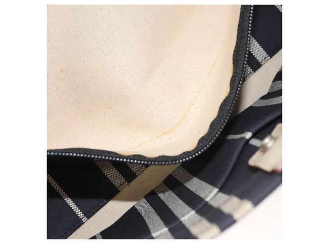 Bolso de Hombro Burberry de Lona Azul Marino Plata Auténtico ti2969 - vista 21