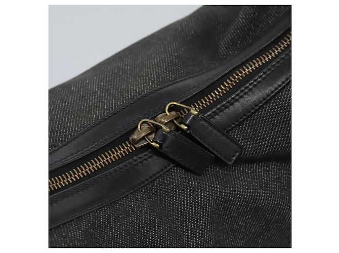 Borsa a spalla GUCCI Web Sherry Line in denim nero rosso verde 73884 Auth am8160 - vista 10