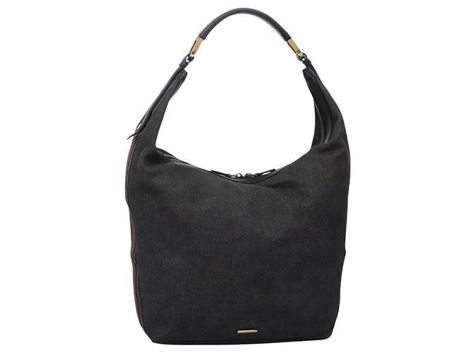 Borsa a spalla GUCCI Web Sherry Line in denim nero rosso verde 73884 Auth am8160 - vista 13