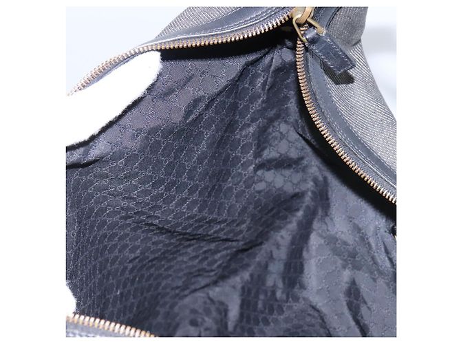 Borsa a spalla GUCCI Web Sherry Line in denim nero rosso verde 73884 Auth am8160 - vista 19
