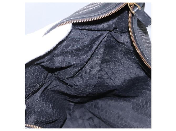 Borsa a spalla GUCCI Web Sherry Line in denim nero rosso verde 73884 Auth am8160 - vista 20