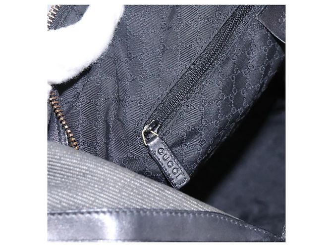 Borsa a spalla GUCCI Web Sherry Line in denim nero rosso verde 73884 Auth am8160 - vista 21