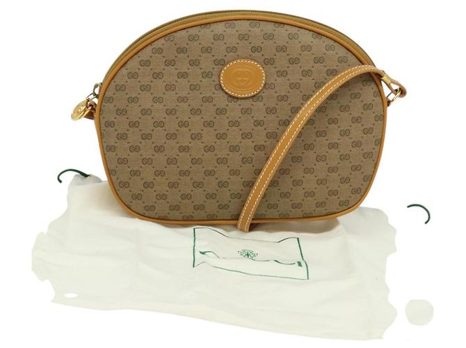 Gucci Borsa a Spalla Micro GG Supreme PVC Marrone Oro 007 084 0094 Auth BA1504 D'oro - vista 12