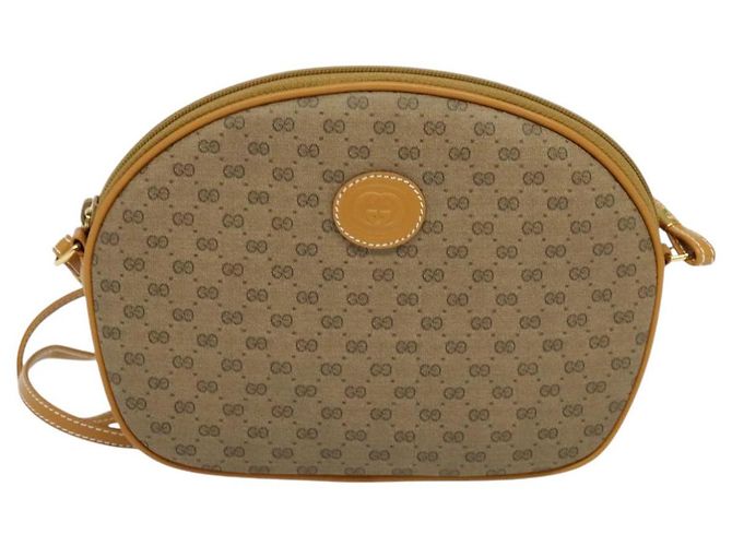 Gucci Borsa a Spalla Micro GG Supreme PVC Marrone Oro 007 084 0094 Auth BA1504 D'oro - vista 13