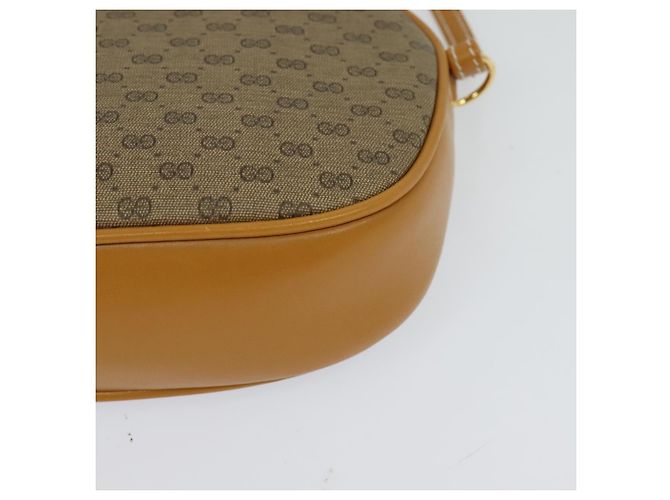 Gucci Borsa a Spalla Micro GG Supreme PVC Marrone Oro 007 084 0094 Auth BA1504 D'oro - vista 15