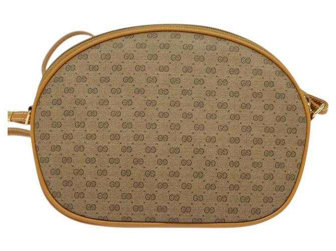 Gucci Borsa a Spalla Micro GG Supreme PVC Marrone Oro 007 084 0094 Auth BA1504 D'oro - vista 2