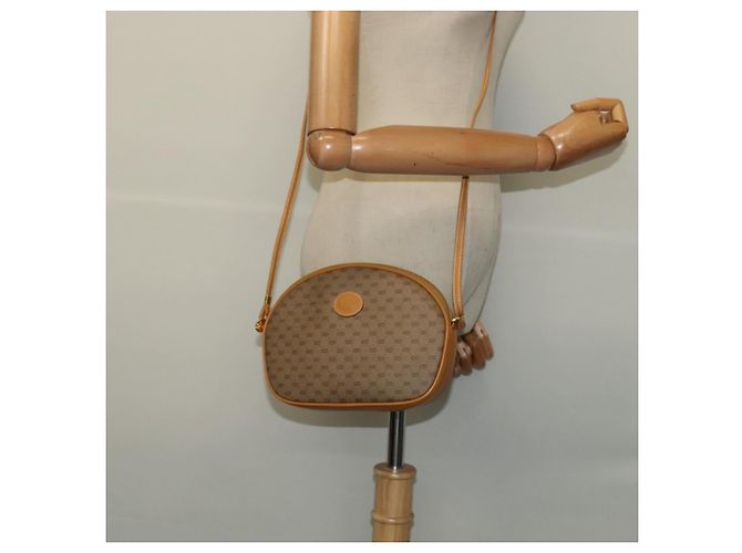 Gucci Borsa a Spalla Micro GG Supreme PVC Marrone Oro 007 084 0094 Auth BA1504 D'oro - vista 22