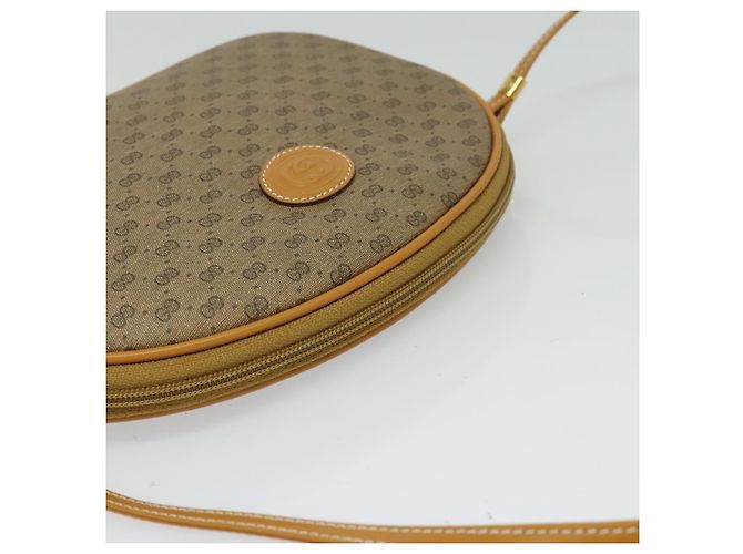 Gucci Borsa a Spalla Micro GG Supreme PVC Marrone Oro 007 084 0094 Auth BA1504 D'oro - vista 6